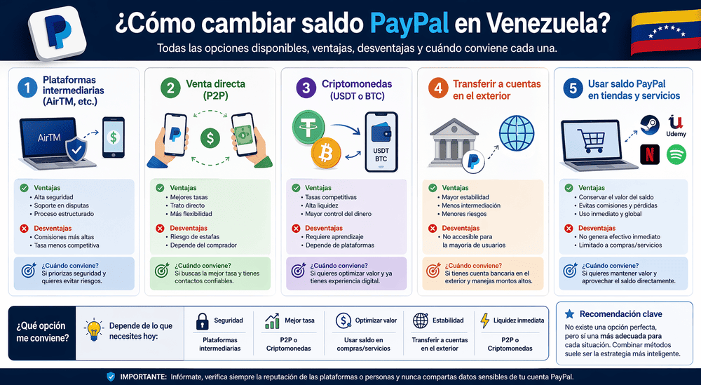mejores maneras de cambiar saldo paypal en venezuela
